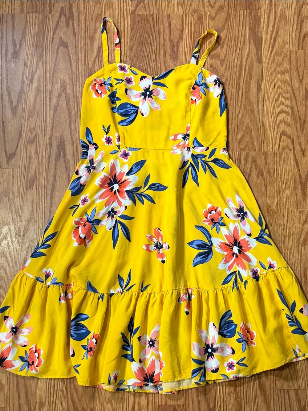 Old Navy Yellow Floral Spaghetti-Strap Dress